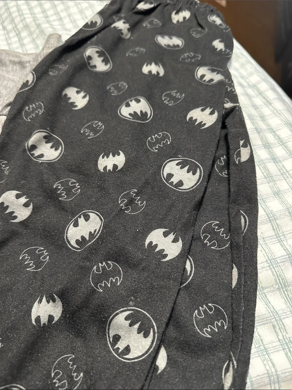 Carter's Gray & Black Batman Pocket Pajama Set with Yellow Logo